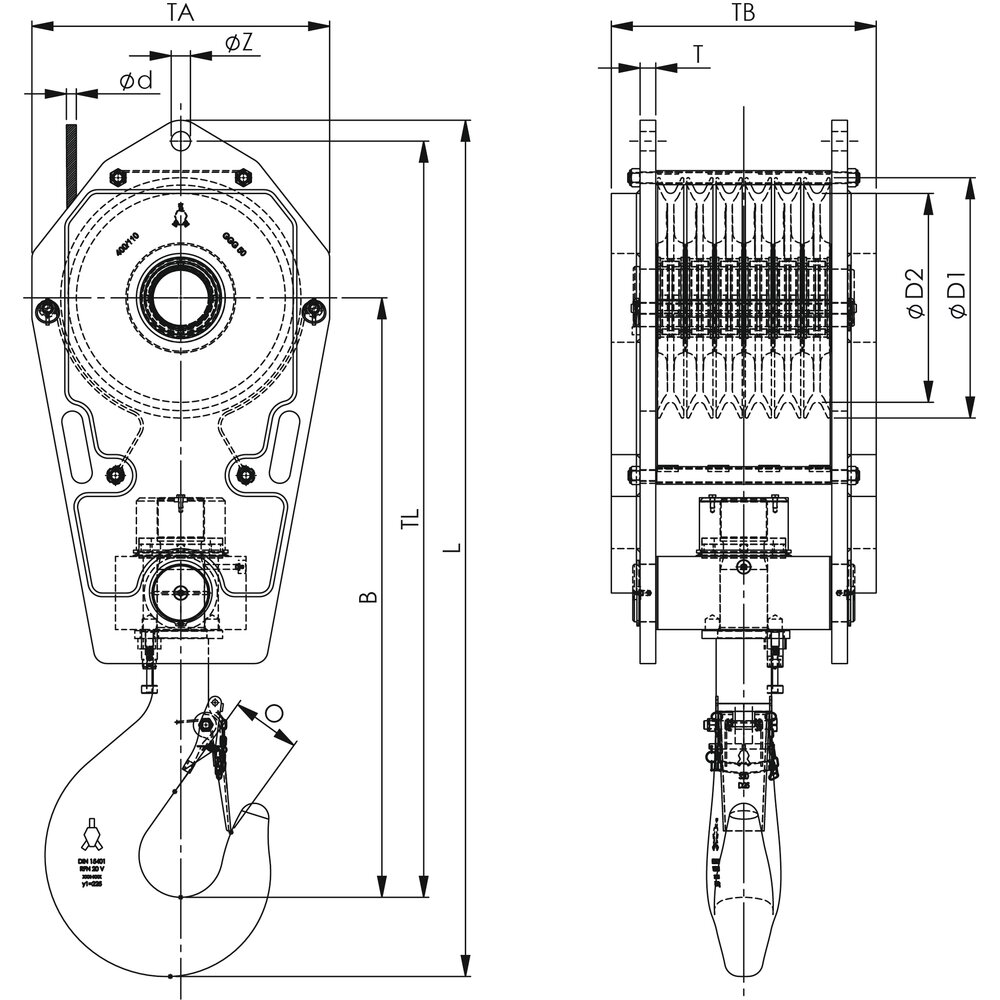 Fast Reeve Crane Blocks 6 sheave Certex Poland